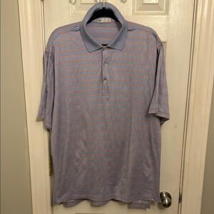 Peter Millar Blue and Orange Polo 100% Cotton Shirt #25